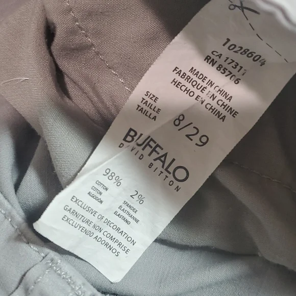 Buffalo David Bitton Grey Daily Mid Rise Stretch Skinny Ankle Grazer Jean Size 8 - Picture 4 of 5